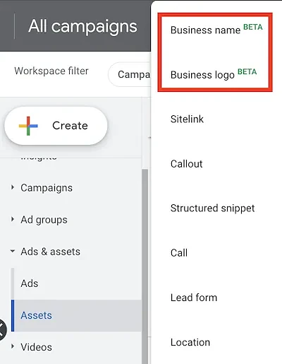 Choose business name or logo