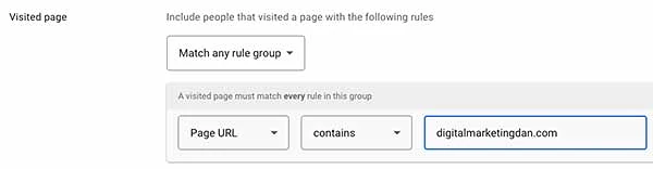 Visited page options
