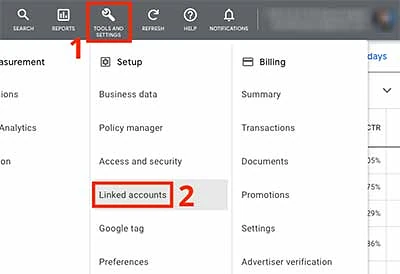 Linked accounts, under the Tools & Settings menu