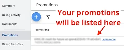 Promotions list