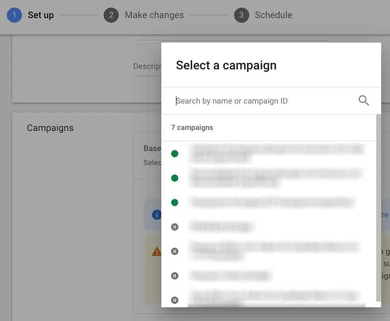 Campaign picker