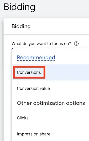 Bidding section