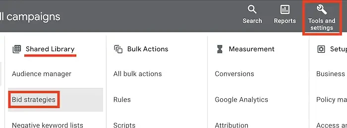 Shared library bid strategies