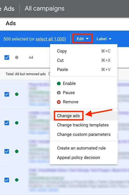 Change ads