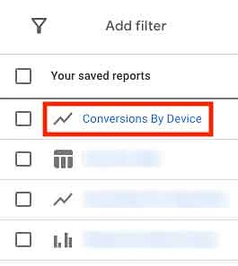 Saved reports