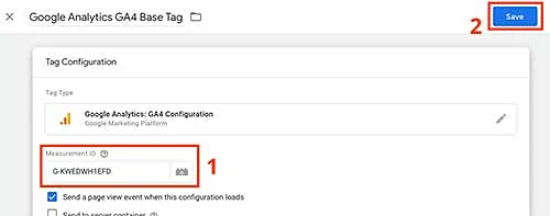 Measurement id, save tag
