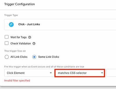 Matches CSS selector