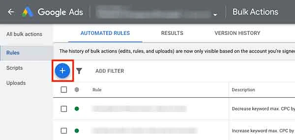 Add new automated rule in Google Ads