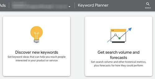 Keyword Planner options