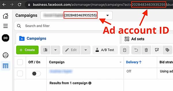 Ad account ID