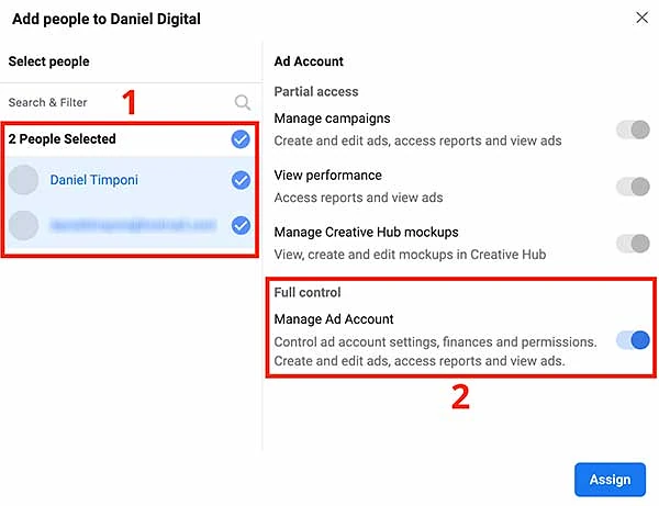 Set user permissions