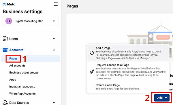 Add a Facebook Page to Business Manager
