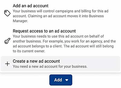 Add an ad account to Facebook Business Manager