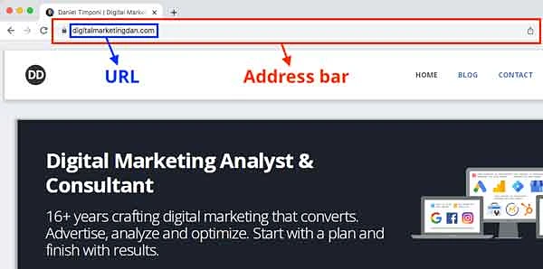 URL and address bar