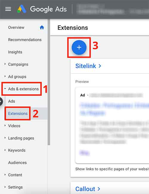 Sitelink extensions