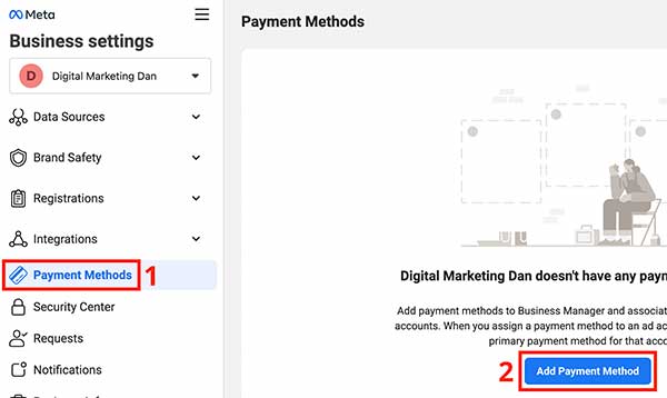 Payment methods in Business Manager