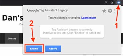 Enable Google Tag Assistant