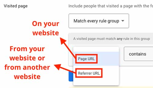 Page url and referrer url