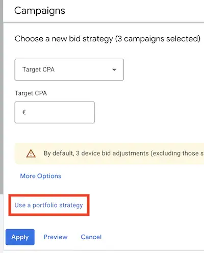 Use a portfolio strategy