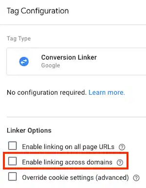 Enable linking across domains