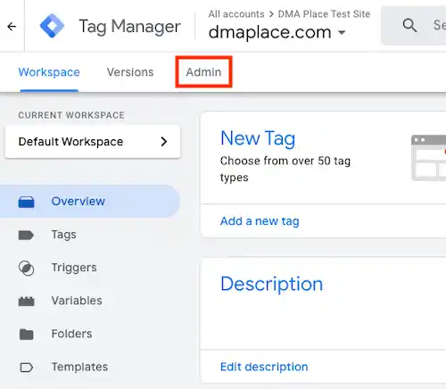 Google Tag Manager admin