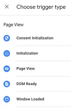 Tag manager page view triggers