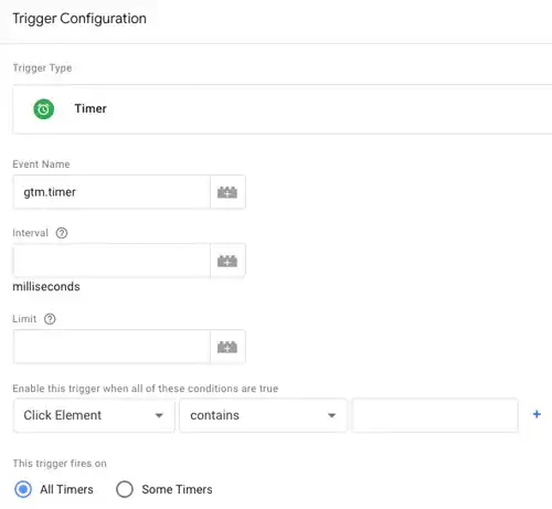 tag manager timer trigger