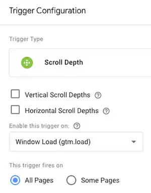 tag manager scroll depth trigger